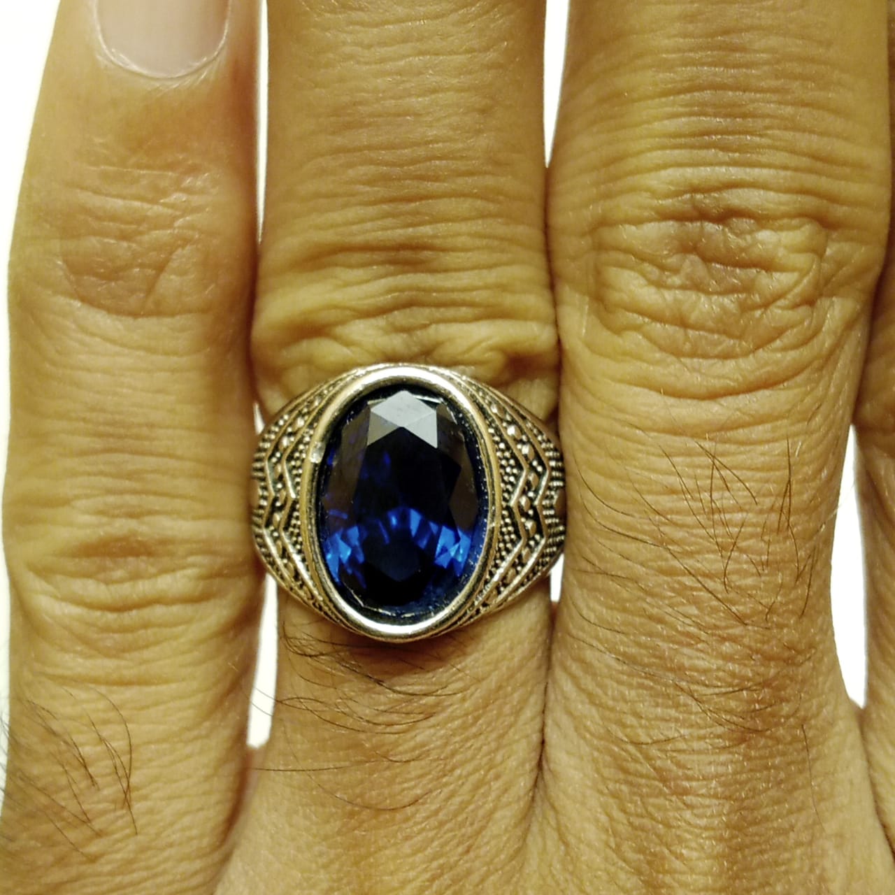 11 Carat Neelam Ring | Step Cut | Turkish Style Ring
