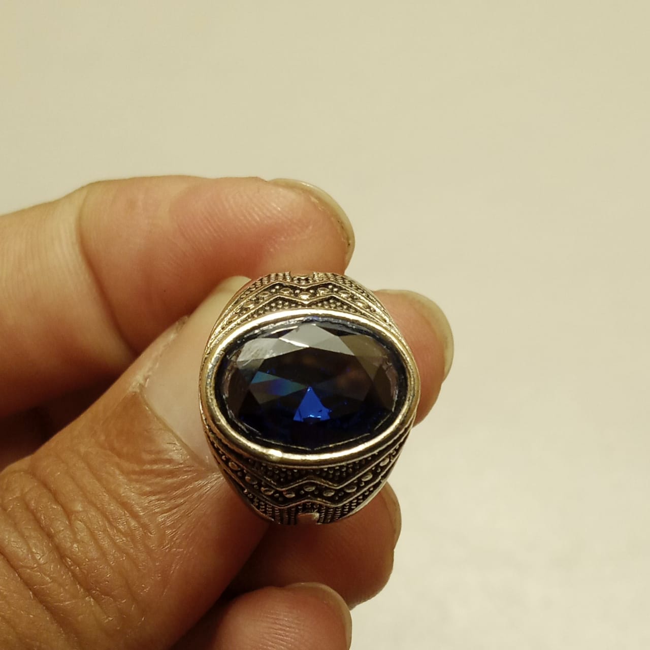 11 Carat Neelam Ring | Step Cut | Turkish Style Ring