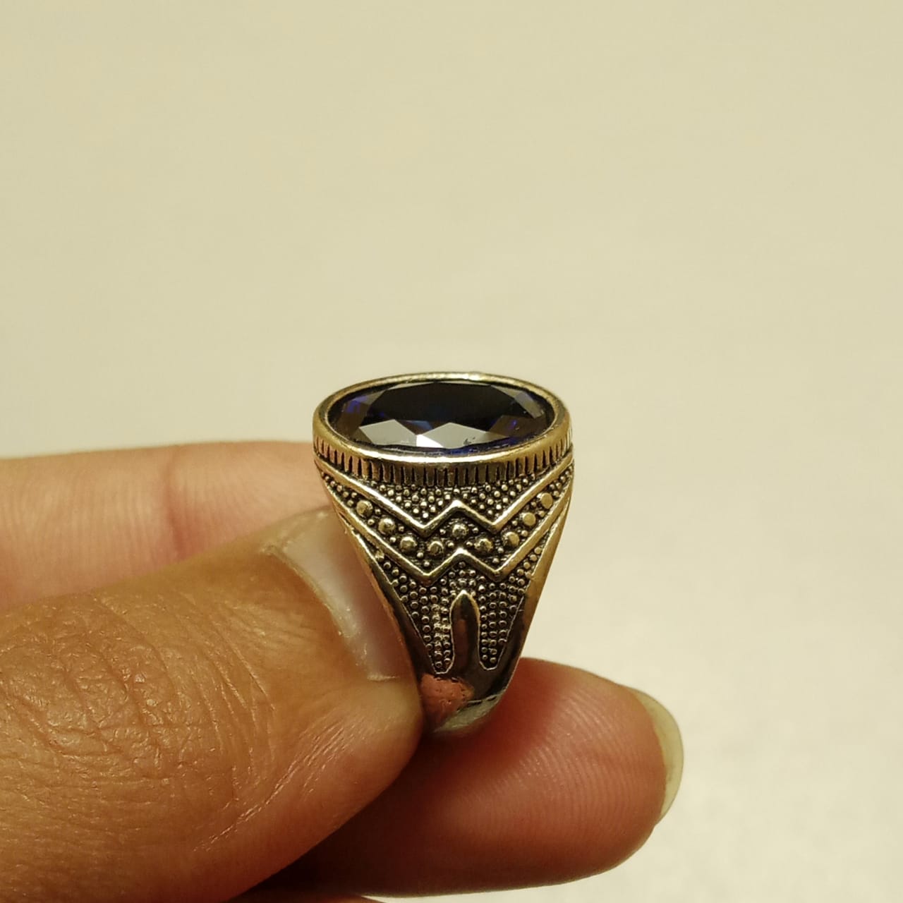 11 Carat Neelam Ring | Step Cut | Turkish Style Ring