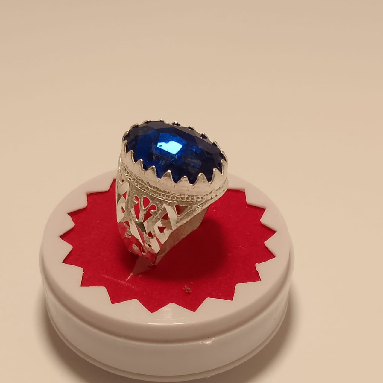 23 Carat Blue Sodalite Ring, Step Cut, Size 18