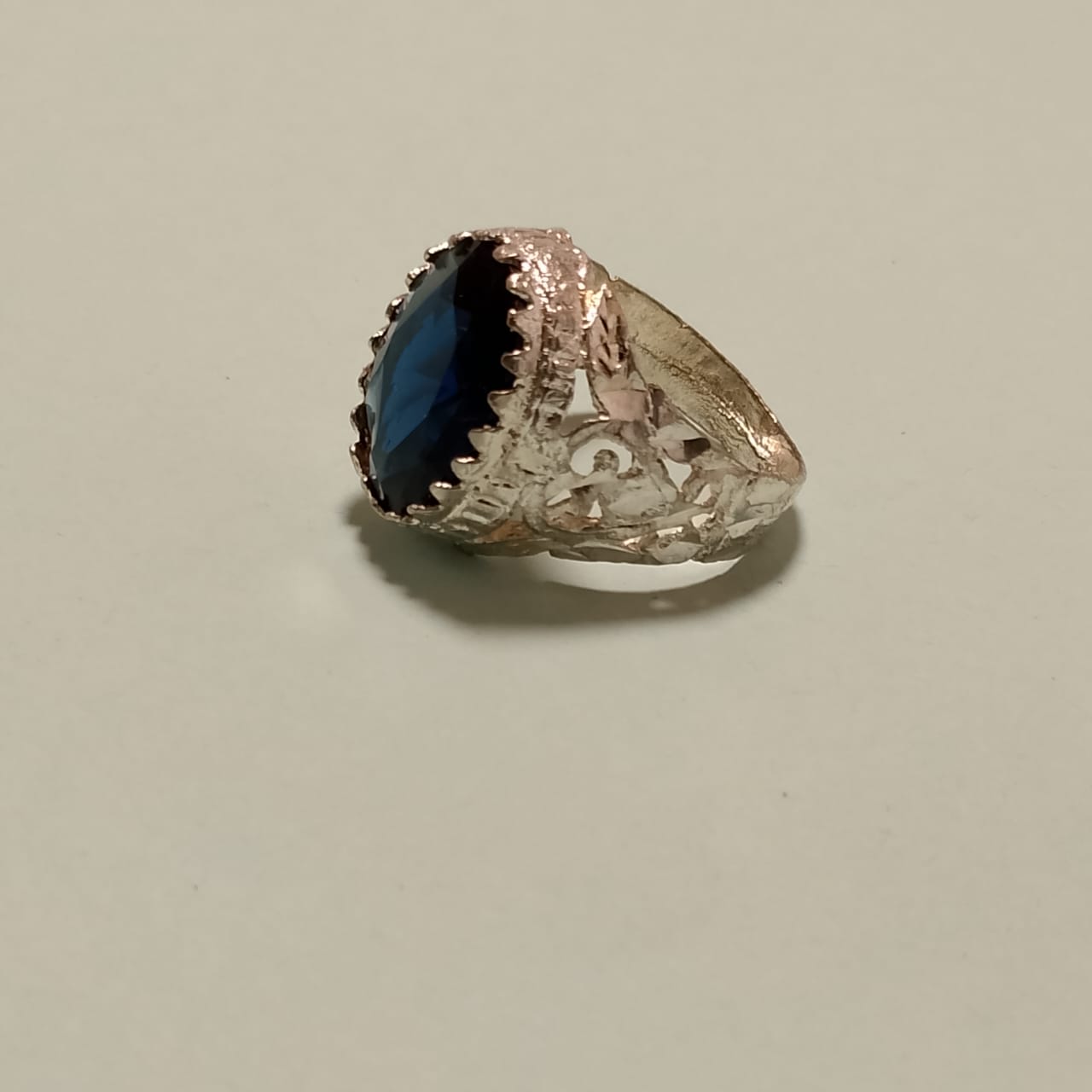 23 Carat Blue Sodalite Ring, Step Cut, Size 18