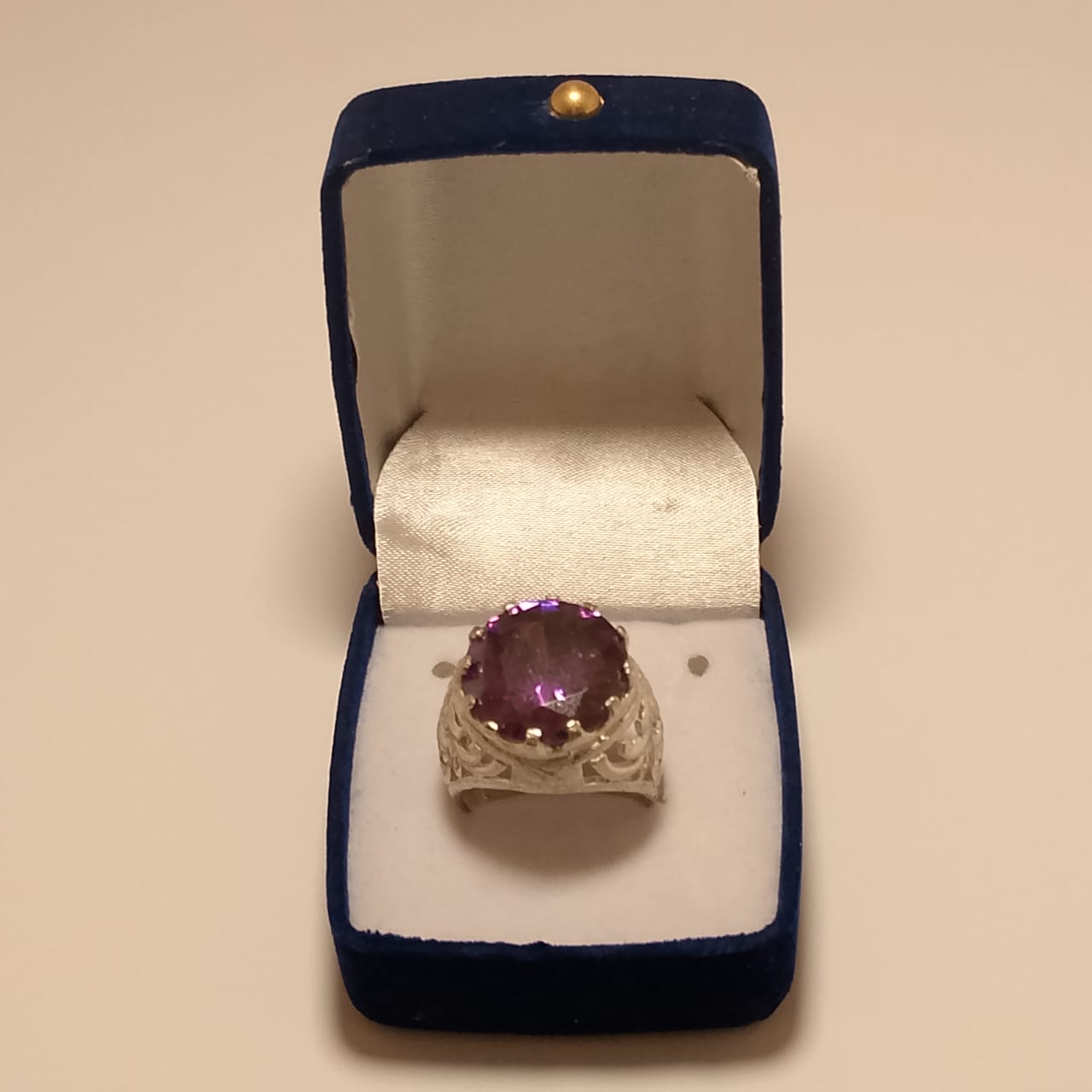 Elegant 30 Carat Rubellite Ring, Round Cut, Size 21