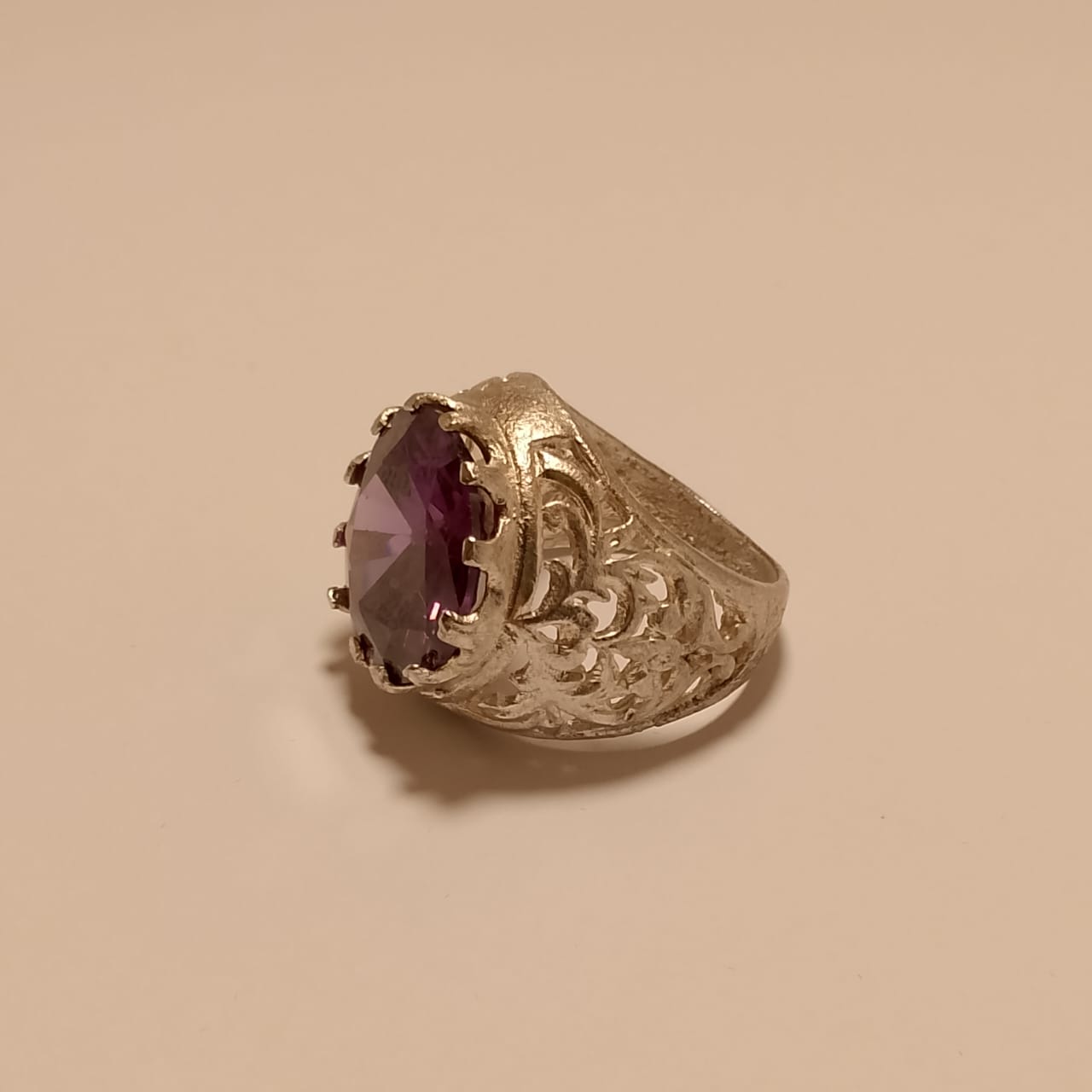 Elegant 30 Carat Rubellite Ring, Round Cut, Size 21