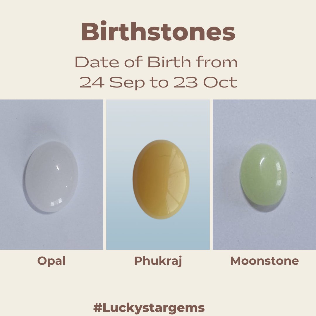 Lucky Bundle | Opal, Phukraj, Moonstone | Set of 3 Gems | 5-6 Carats