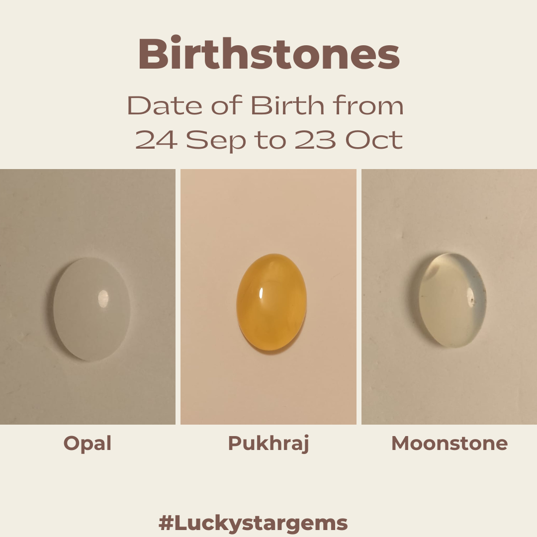 Lucky Bundle | Opal, Phukraj, Moonstone | Set of 3 Gems | 5-6 Carats