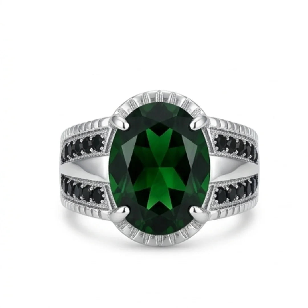 Emerald Ring | Step Cut Zamrud | Italian Style Ring | CODE E-61