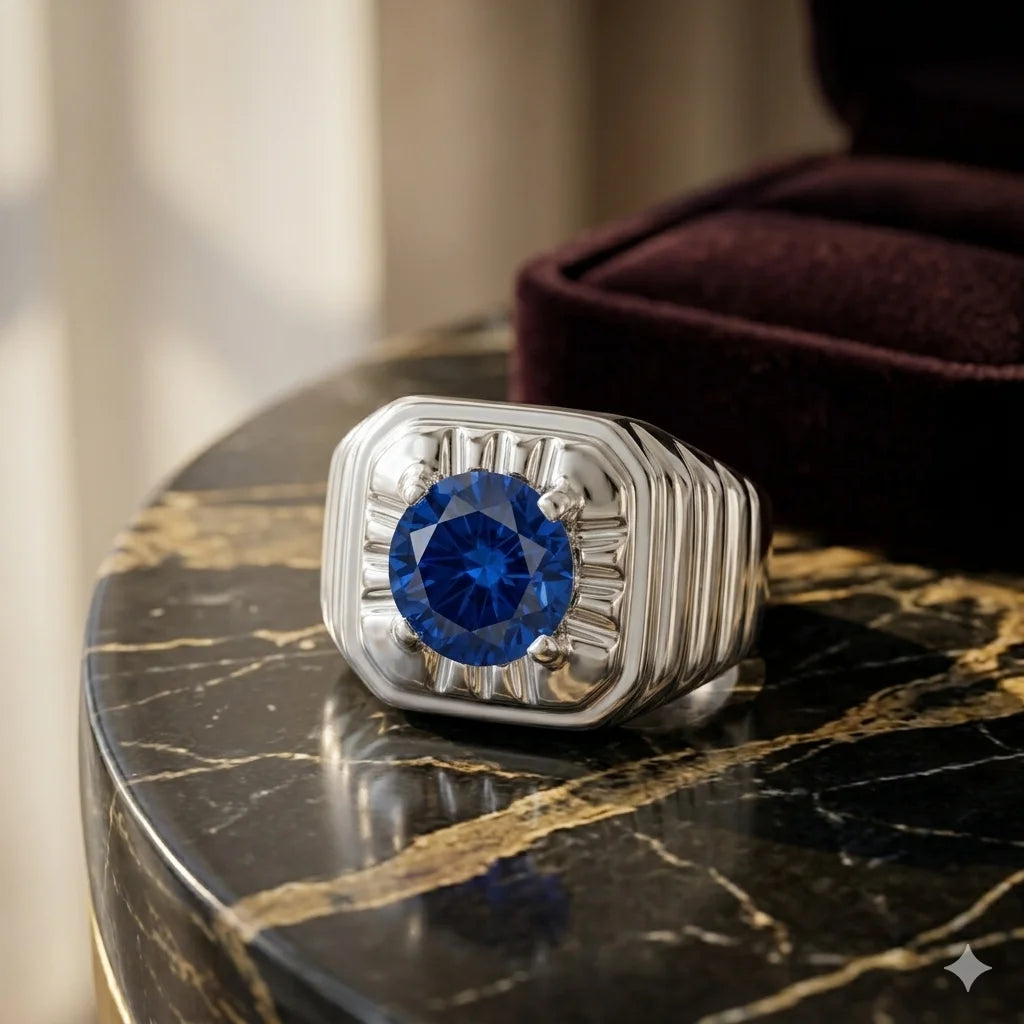 Neelam Ring | Diamond Shape Step Cut | CODE N-34