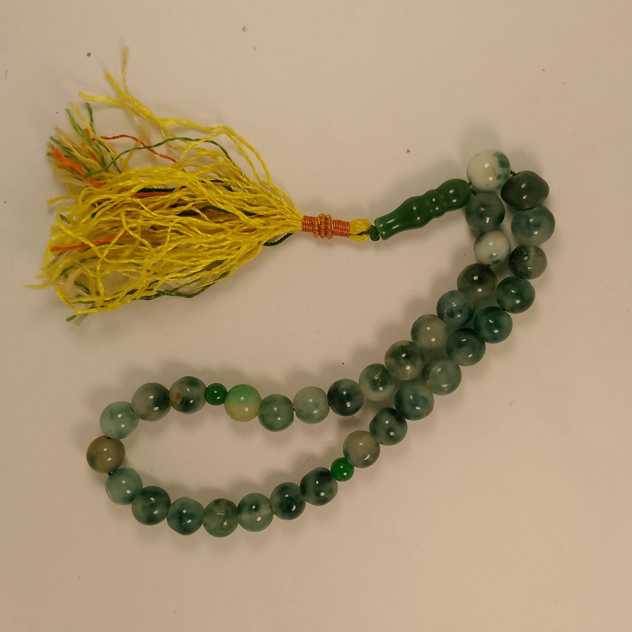 Gemstone Green Aqeeq (Agate) Tasbeeh | 35 Beads | 15 mm