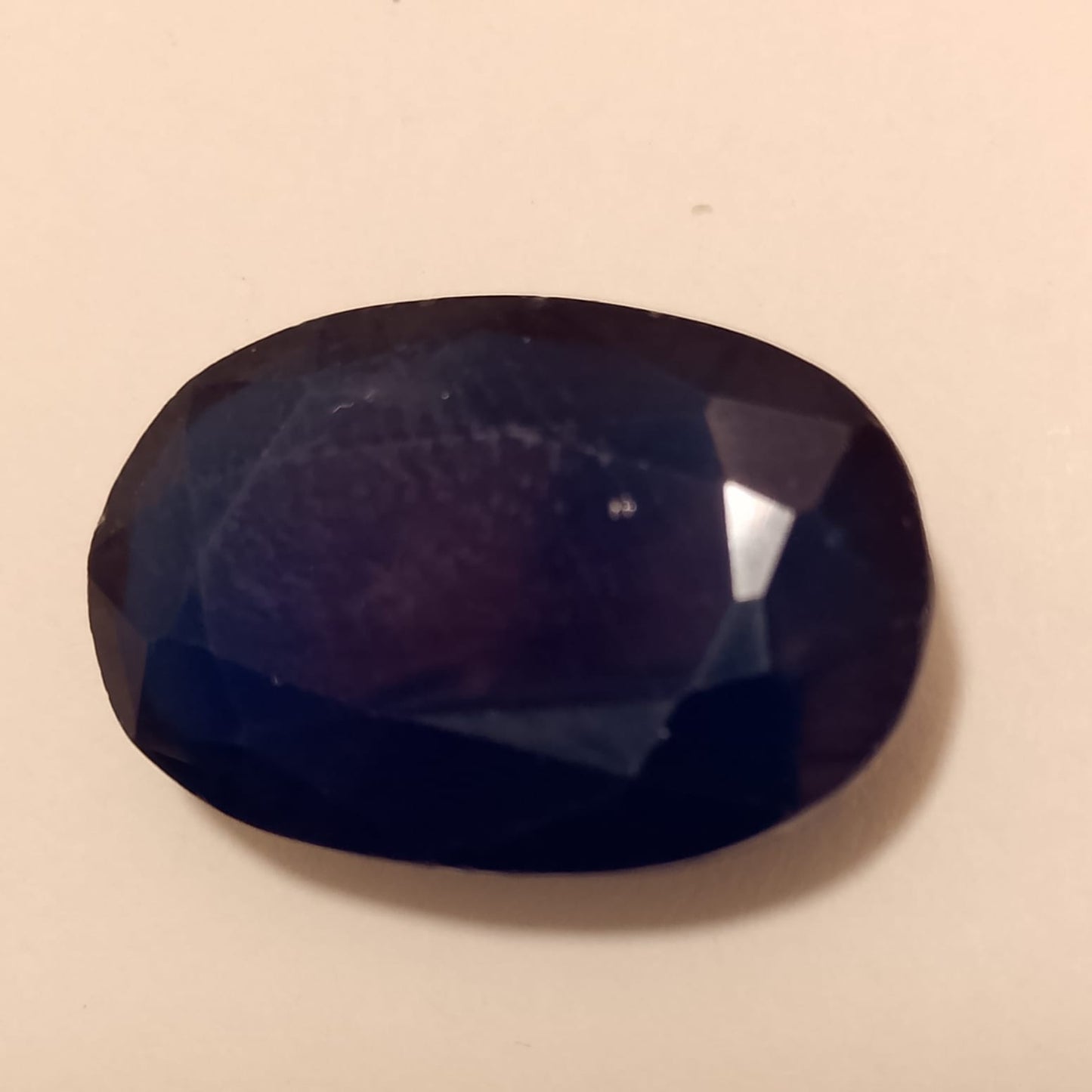 Kashmiri Neelam (blue stone) | Oval Shape Step Cutting | Vitreous Dark Blue