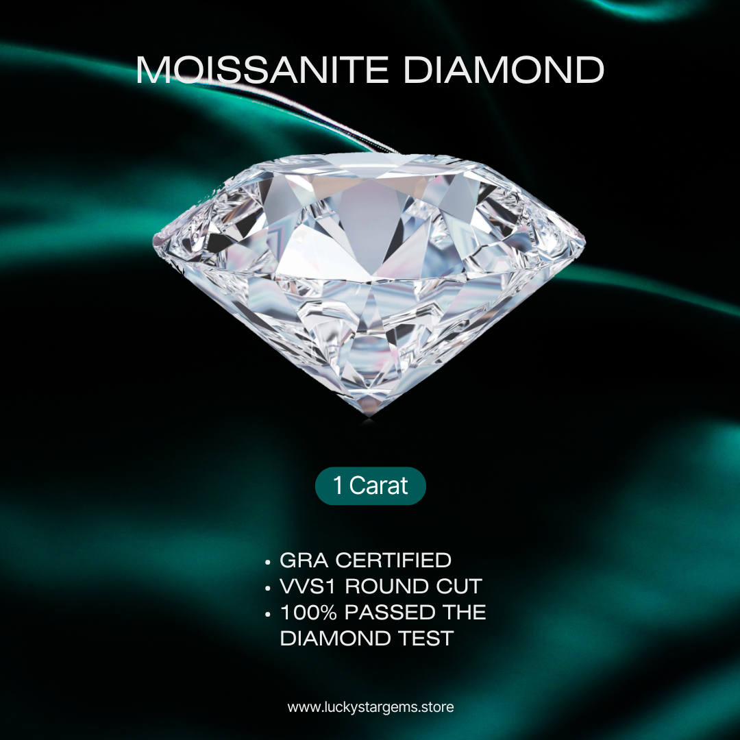 Moissanite Diamond VVS1 Round Cut Moissanite Stone Loose Gemstone