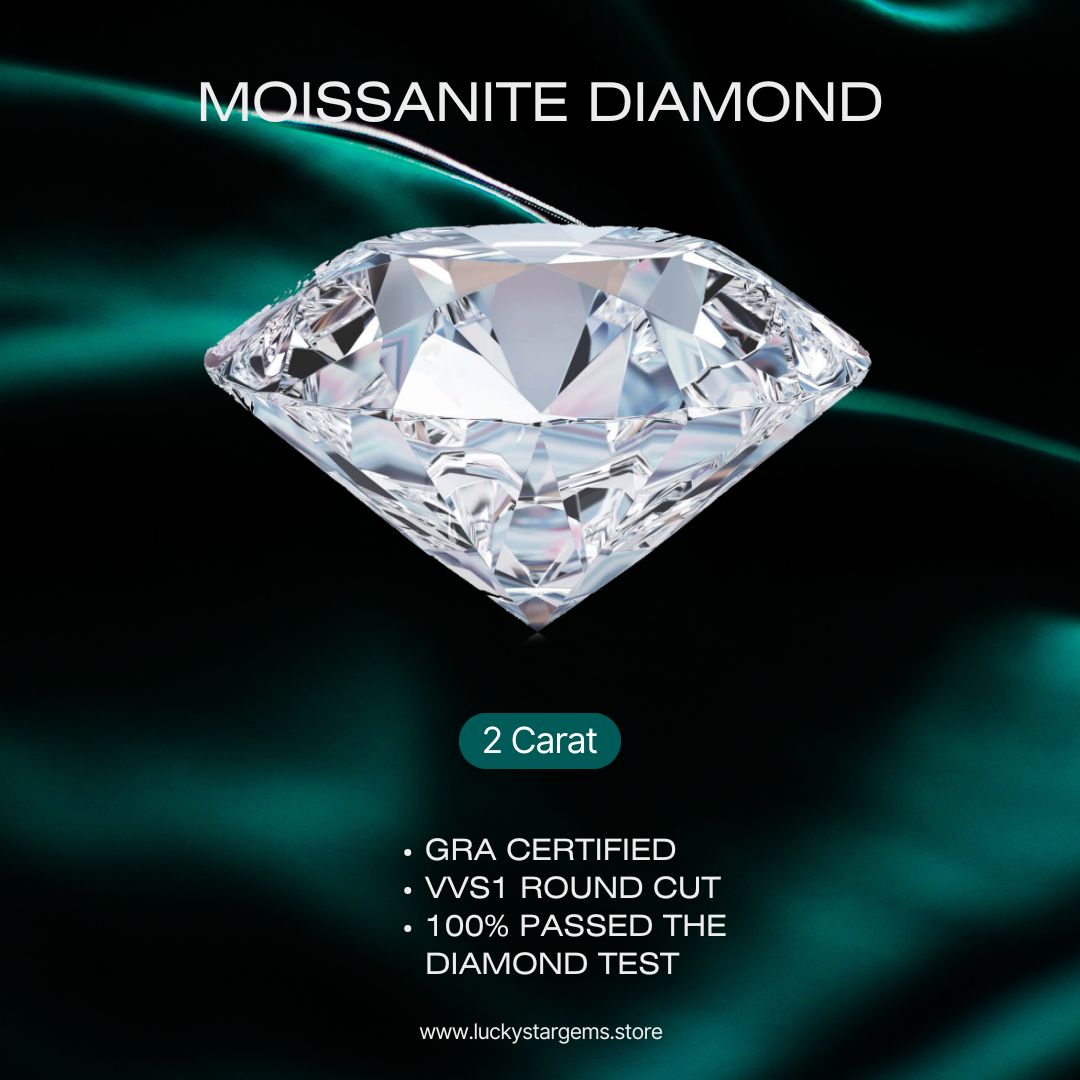 Moissanite Diamond VVS1 Round Cut Moissanite Stone Loose Gemstone