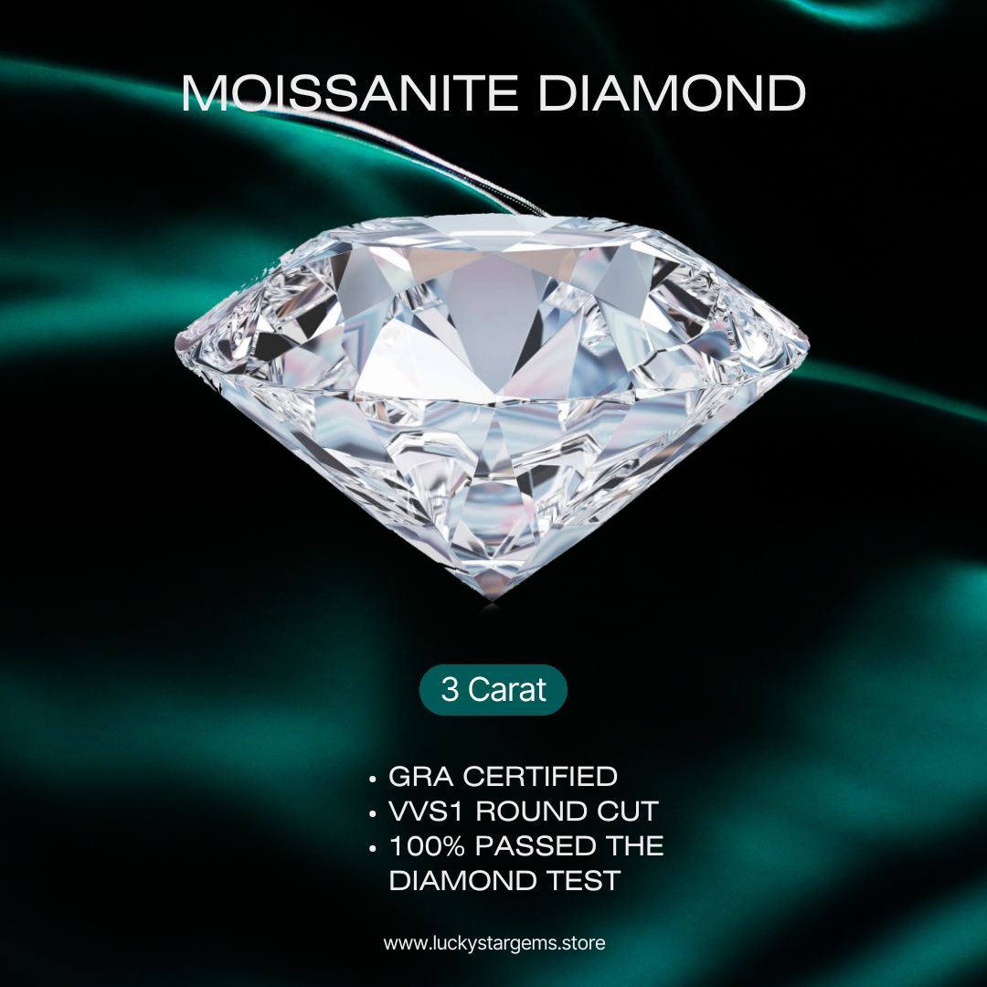 Moissanite Diamond VVS1 Round Cut Moissanite Stone Loose Gemstone