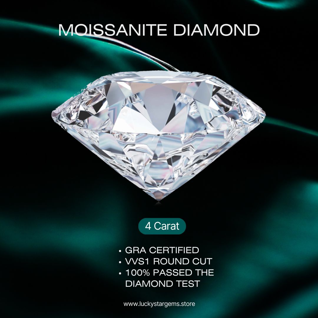 Moissanite Diamond VVS1 Round Cut Moissanite Stone Loose Gemstone