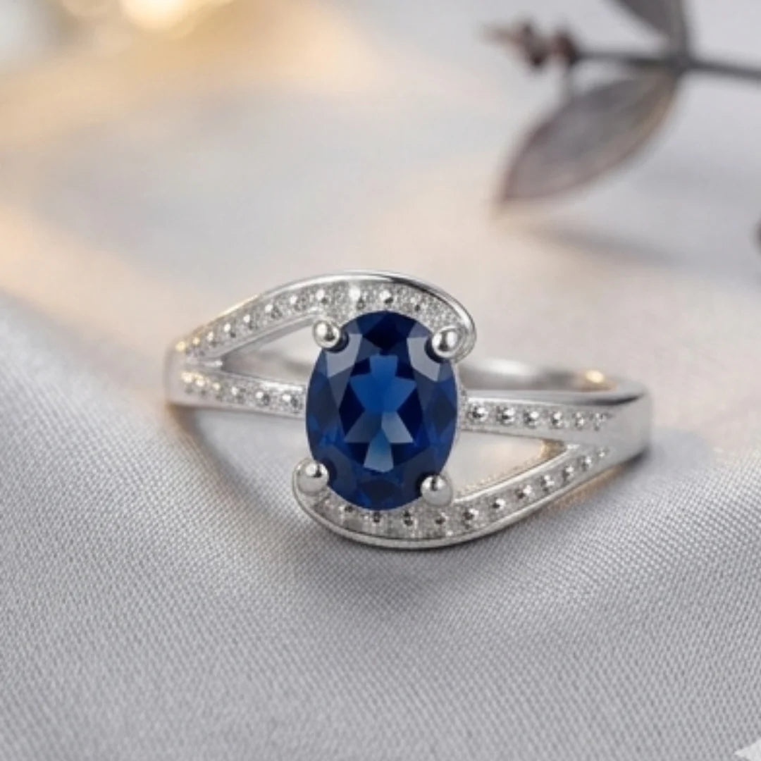 2 Carat Neelam Female Ring | Step Cut | CODE N-12