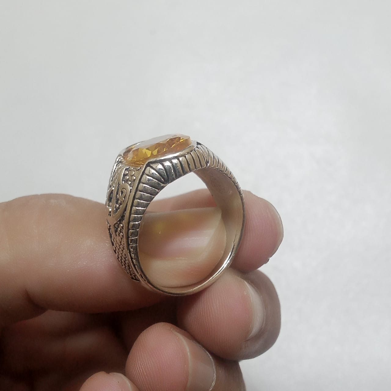 Pukhraj Ring | Step Cut | Turkish Style