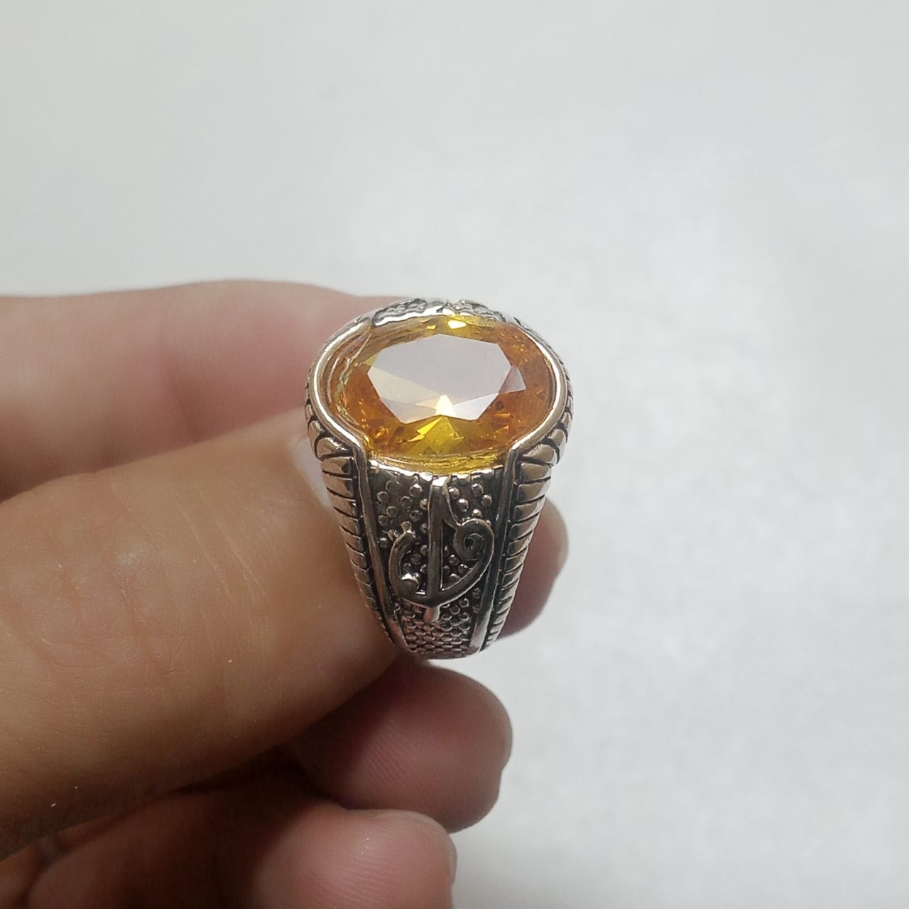 Pukhraj Ring | Step Cut | Turkish Style
