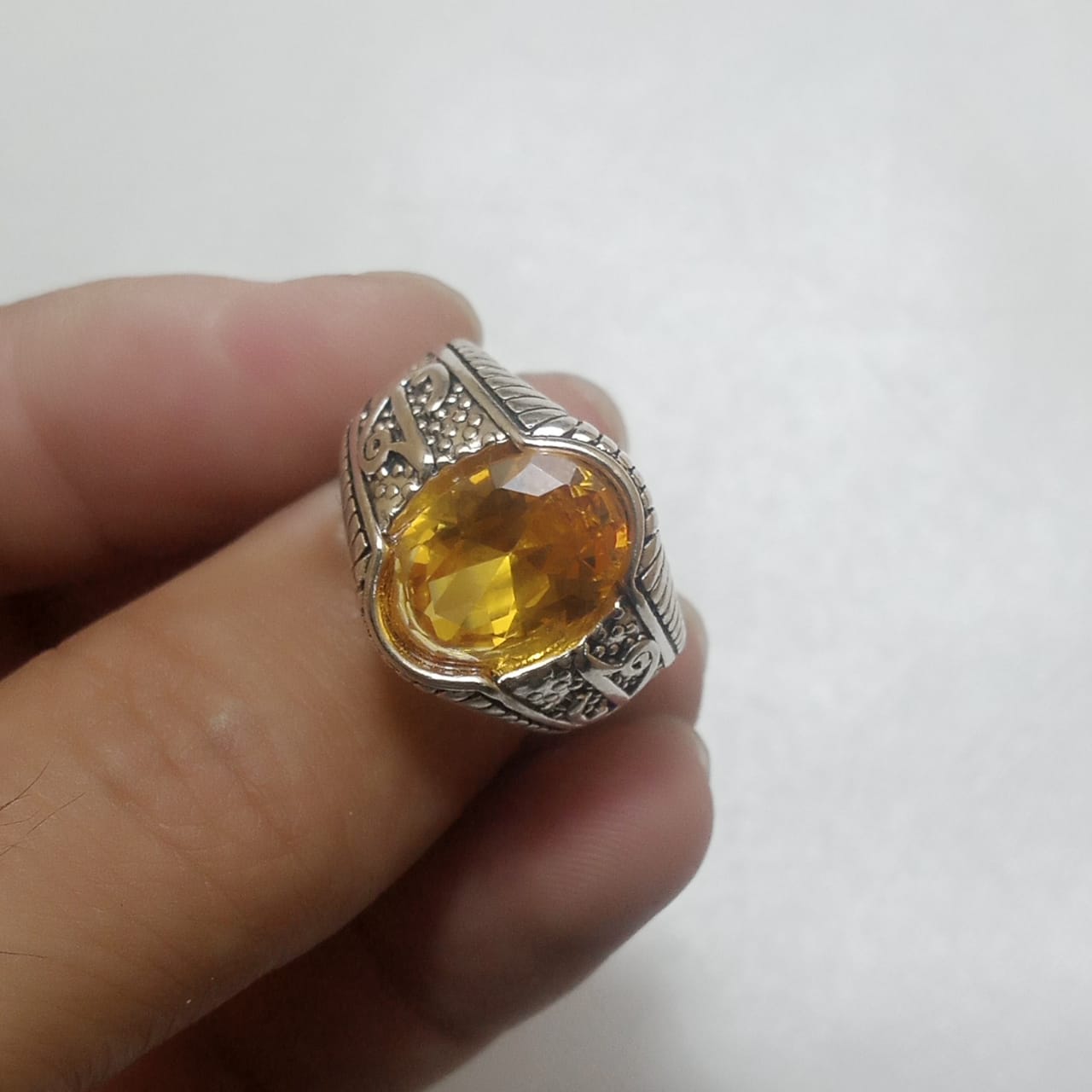 Pukhraj Ring | Step Cut | Turkish Style