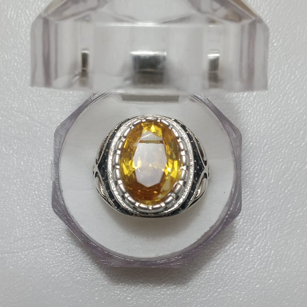 14 Carats Pukhraj Ring | Step Cut | Turkish Style