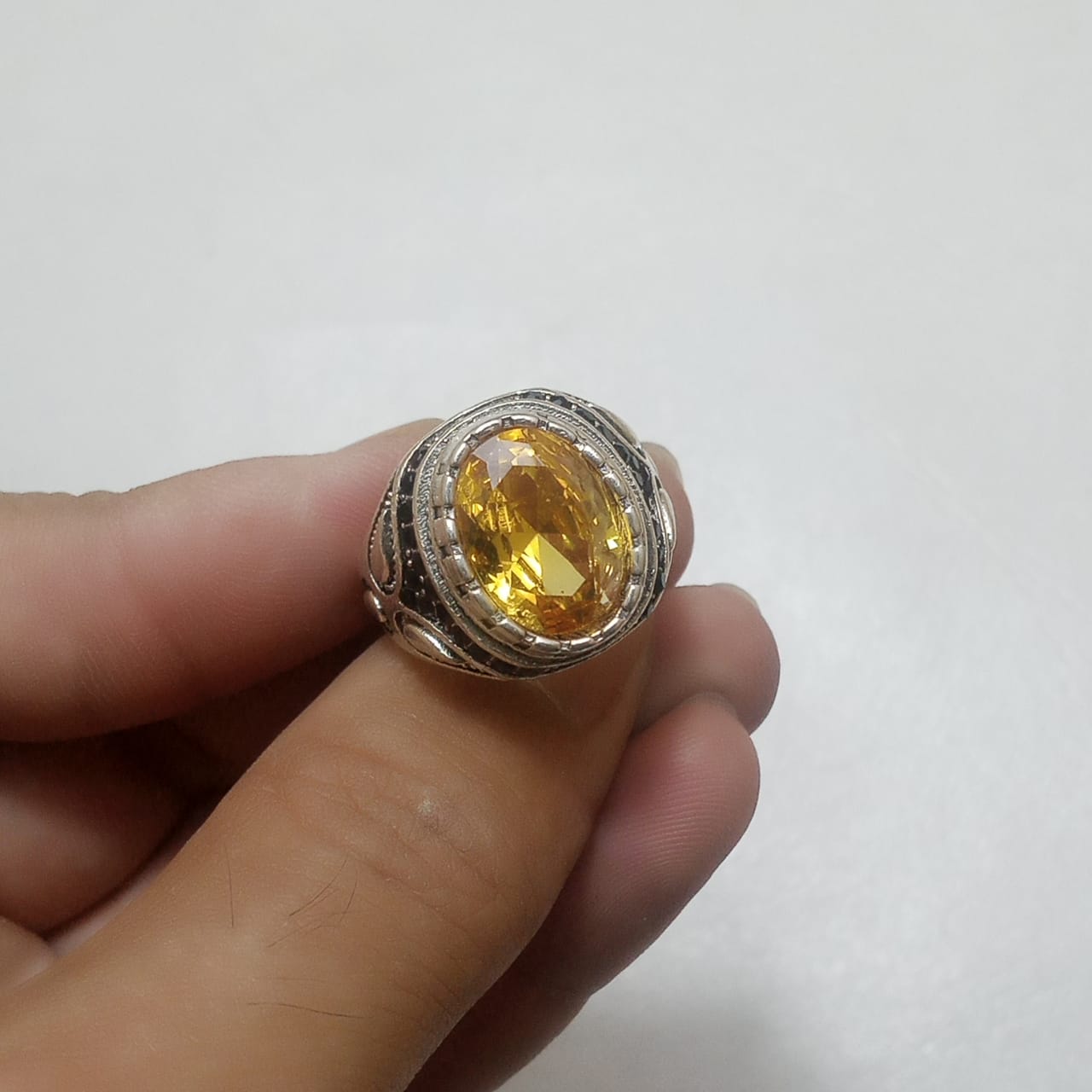 14 Carats Pukhraj Ring | Step Cut | Turkish Style
