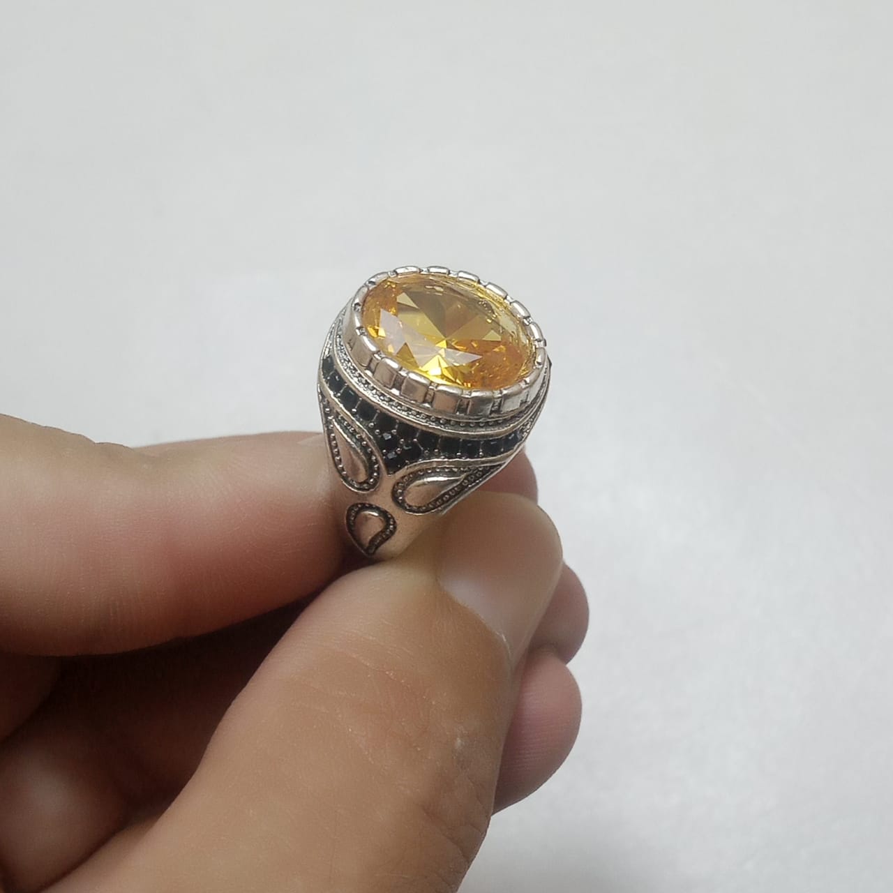 14 Carats Pukhraj Ring | Step Cut | Turkish Style