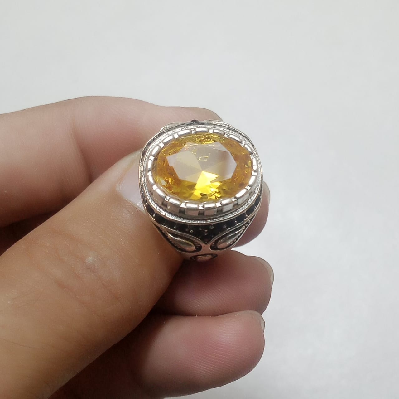 14 Carats Pukhraj Ring | Step Cut | Turkish Style