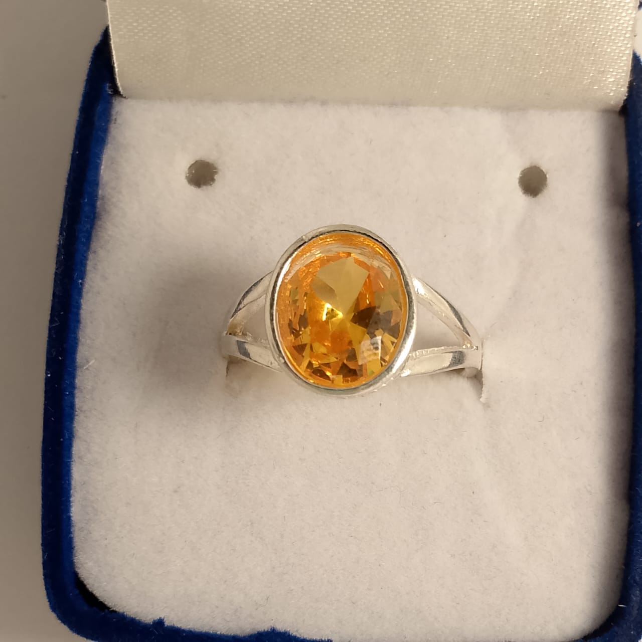 Pukhraj Ring | Step Cut | Golden Yellow Pukhraj