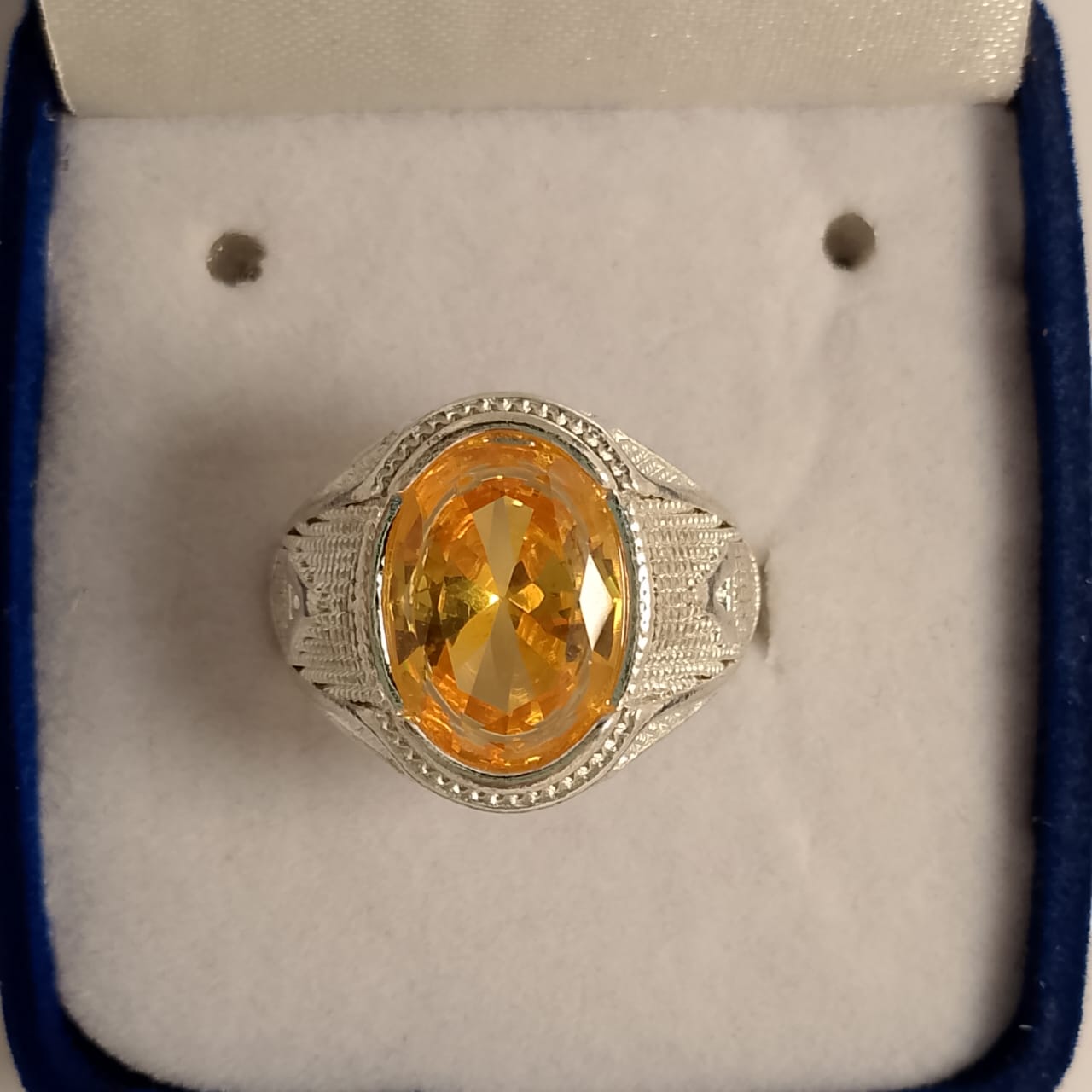 Italian Pukhraj Ring | Step Cut | Golden Yellow Pukhraj