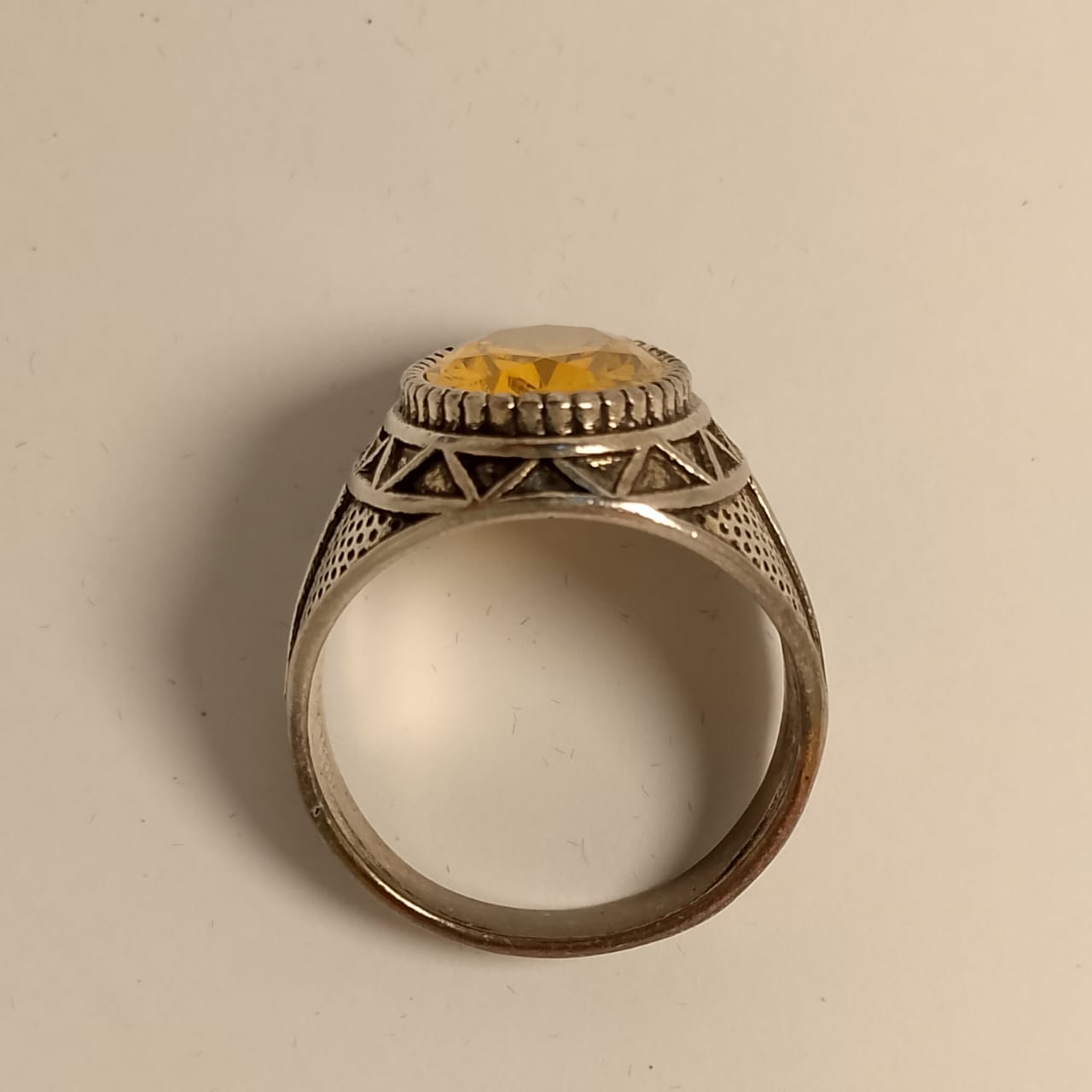 Turkish Pukhraj Ring | Step Cut | Golden Yellow Pukhraj