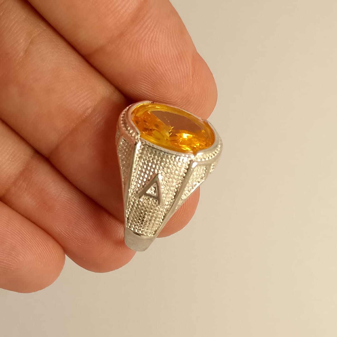 Italian Pukhraj Ring | Step Cut | Golden Yellow Pukhraj