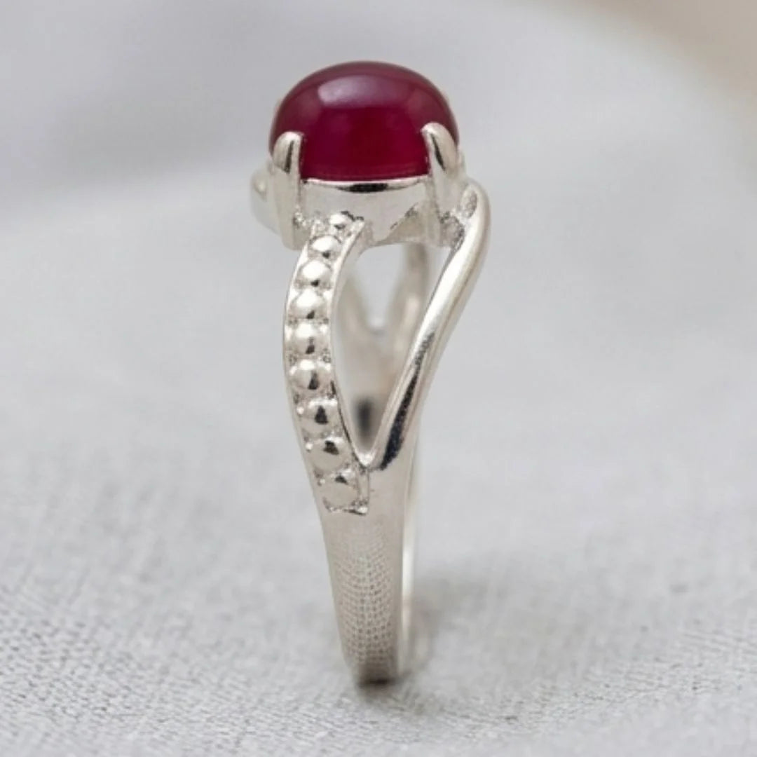 Yaqoot Ring | Female Ruby Ring | Italian Style Ring