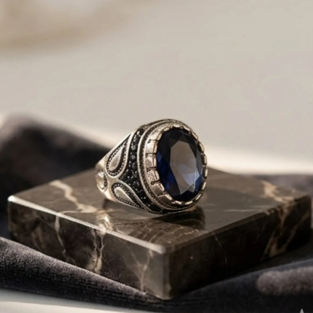 13 Carat Neelam Ring | Step Cut | Turkish Style Ring