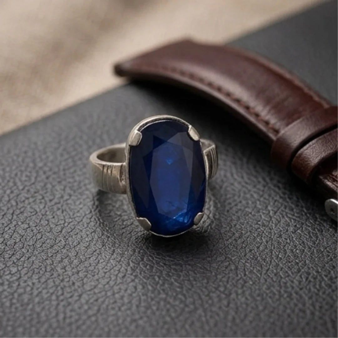 Neelam Ring | Blue Sapphire | Step Cut | CODE N-54