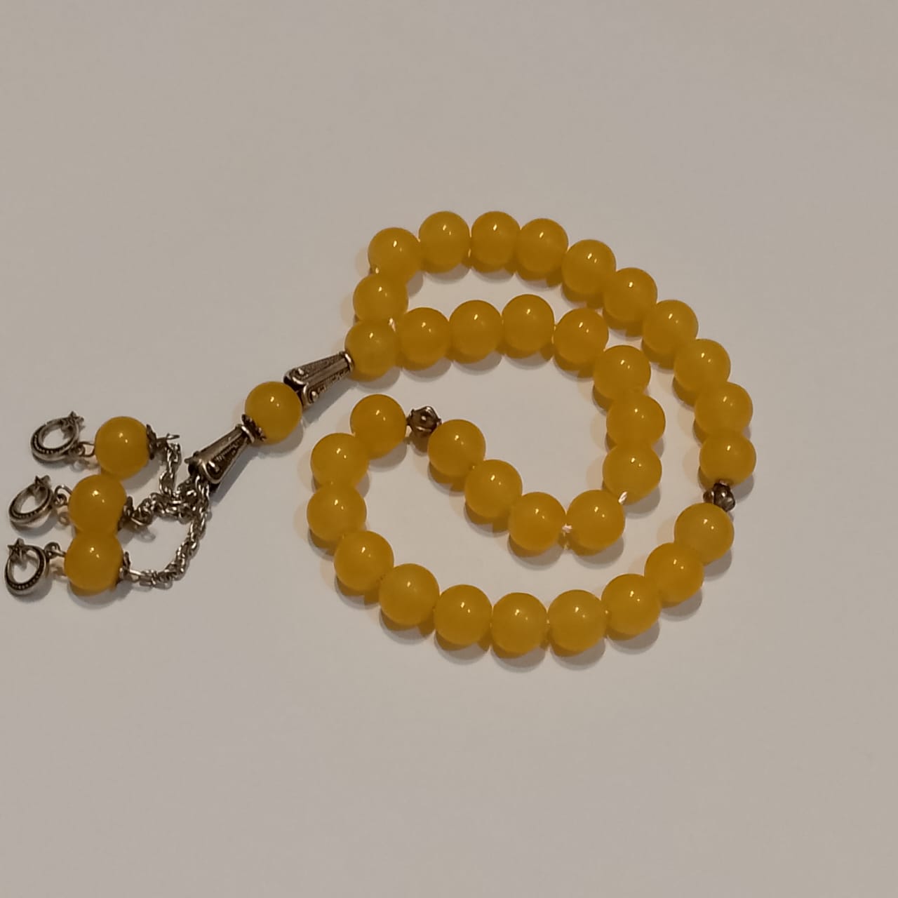 Pukhraj Tasbeeh | Yellow Sapphire Tasbih | 33 Beads | 14 mm