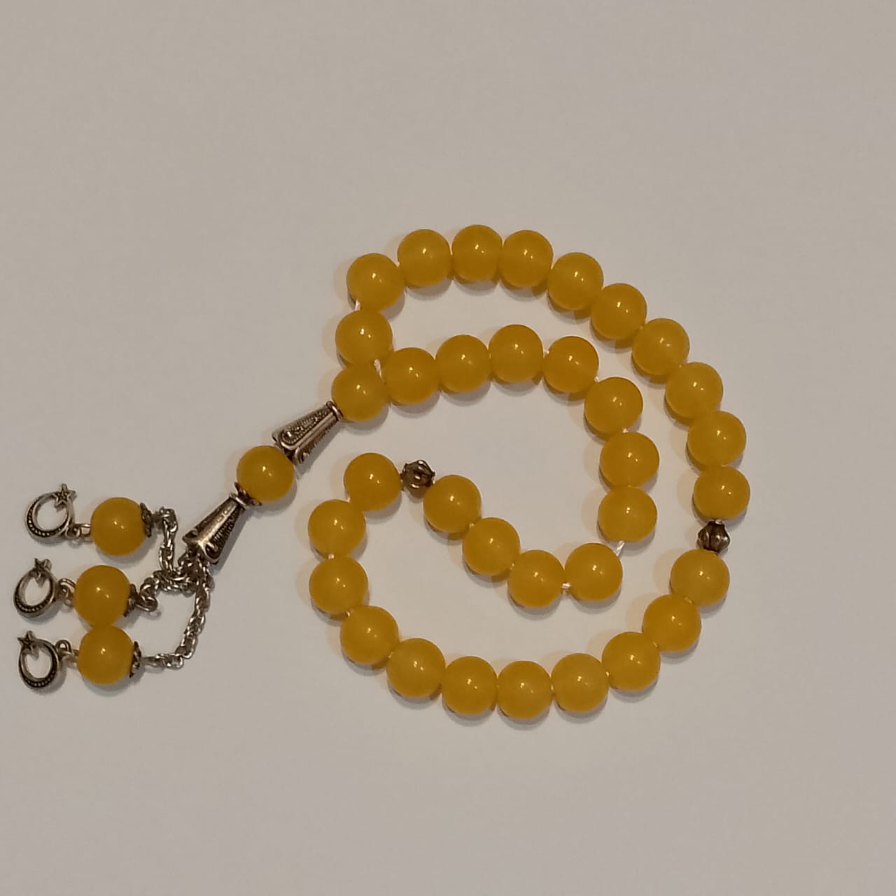 Pukhraj Tasbeeh | Yellow Sapphire Tasbih | 33 Beads | 14 mm