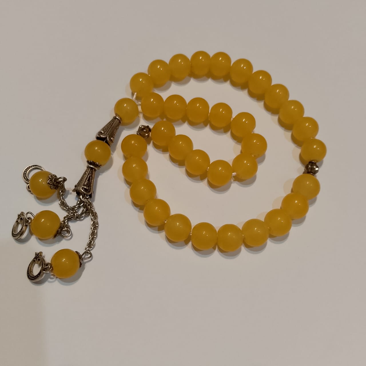 Pukhraj Tasbeeh | Yellow Sapphire Tasbih | 33 Beads | 14 mm