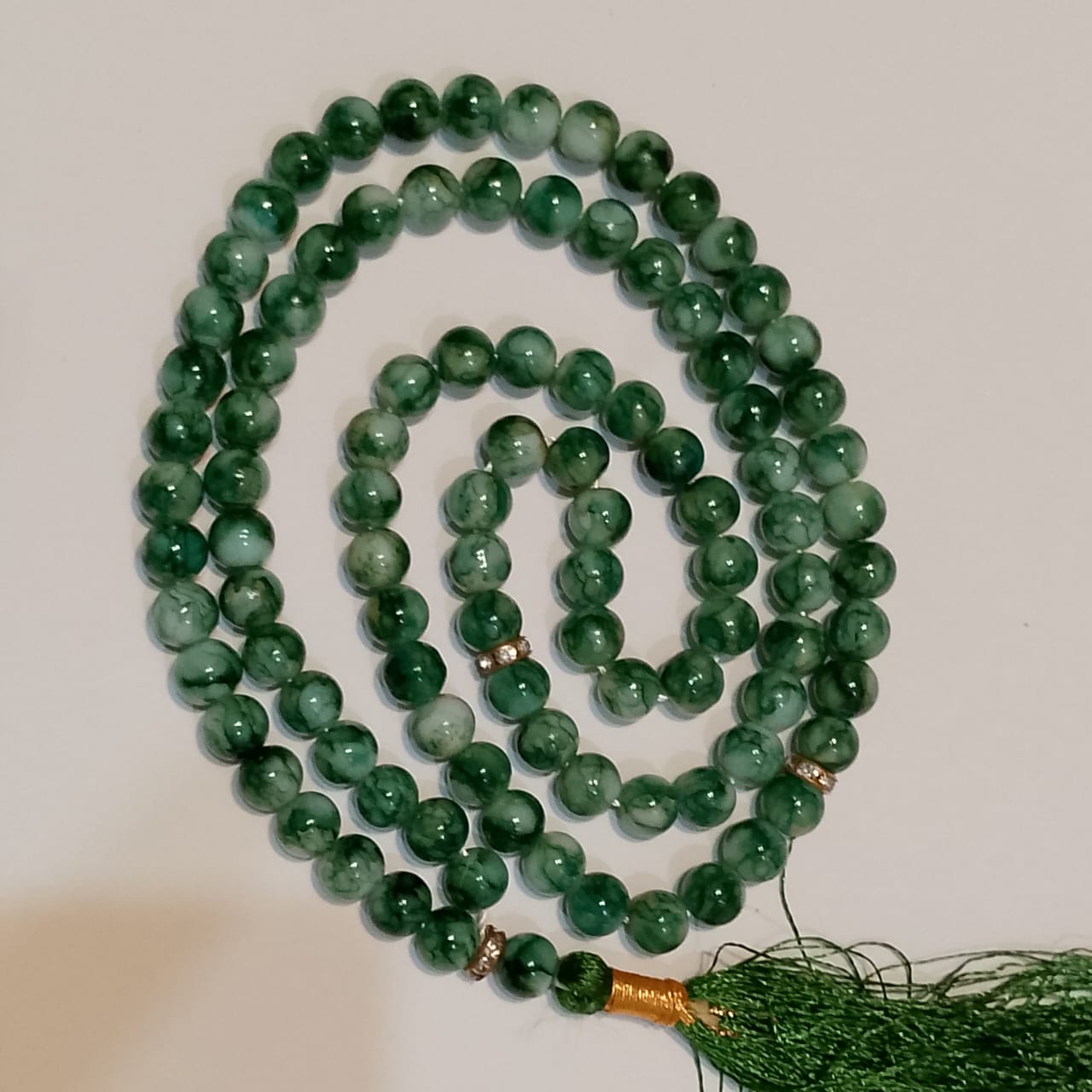 Green Aqeeq Tasbeeh |100 Beads | 15 mm