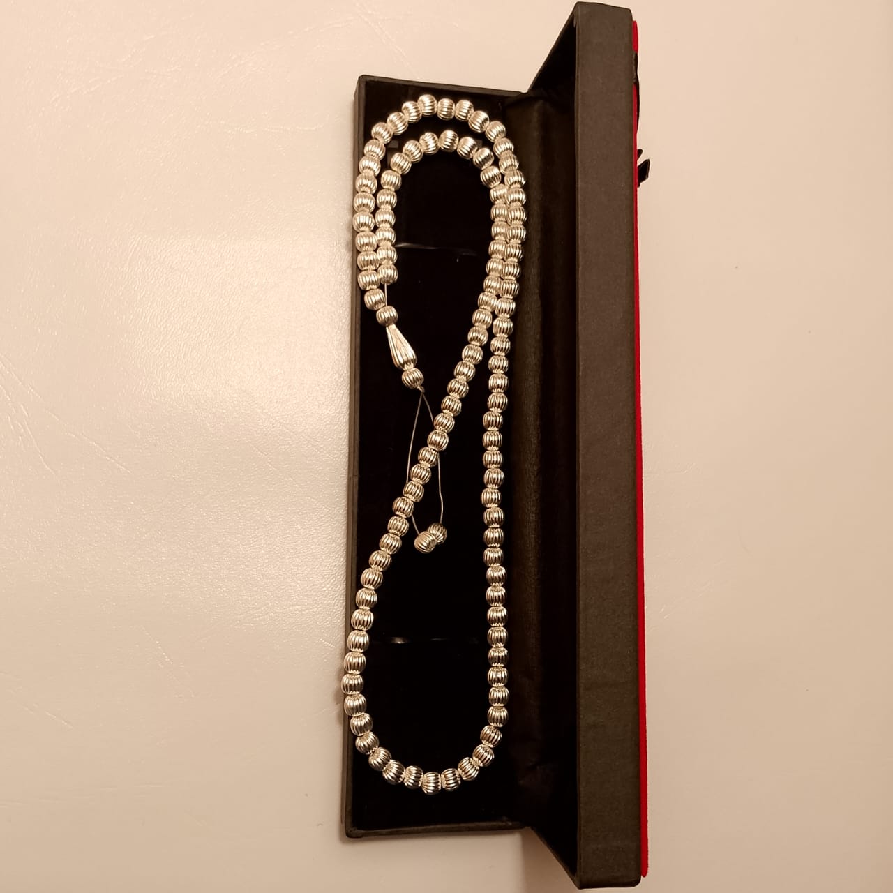 Silver Tasbeeh | Italian style | 100 Beads | 6 mm | Free Gift Box