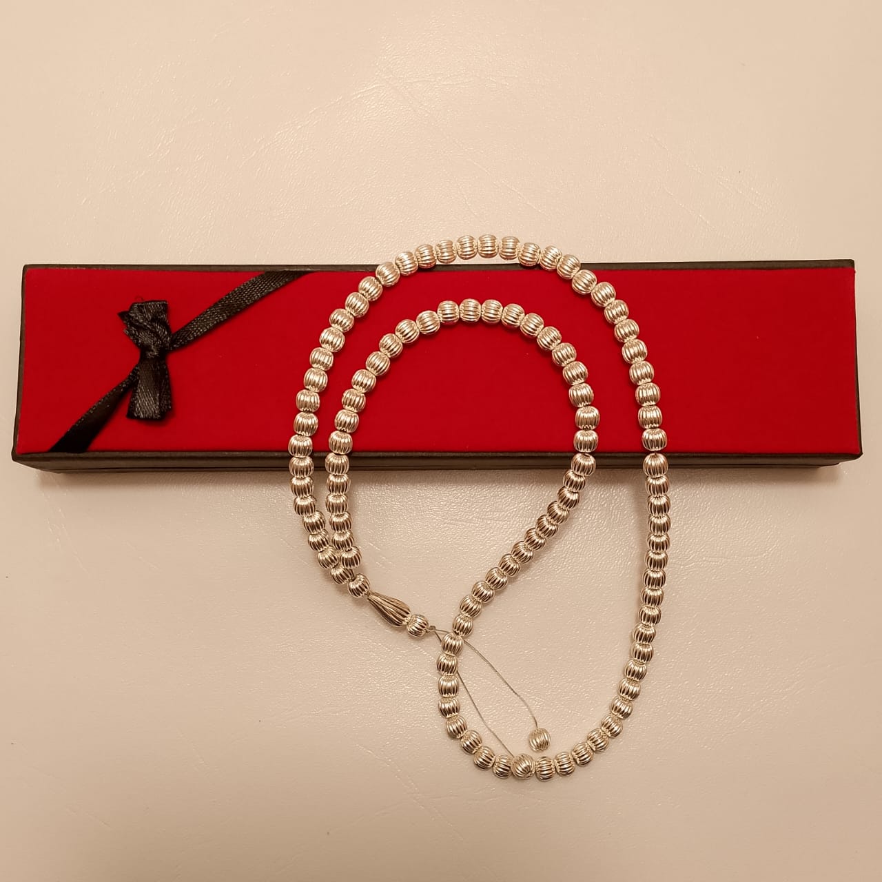 Silver Tasbeeh | Italian style | 100 Beads | 6 mm | Free Gift Box