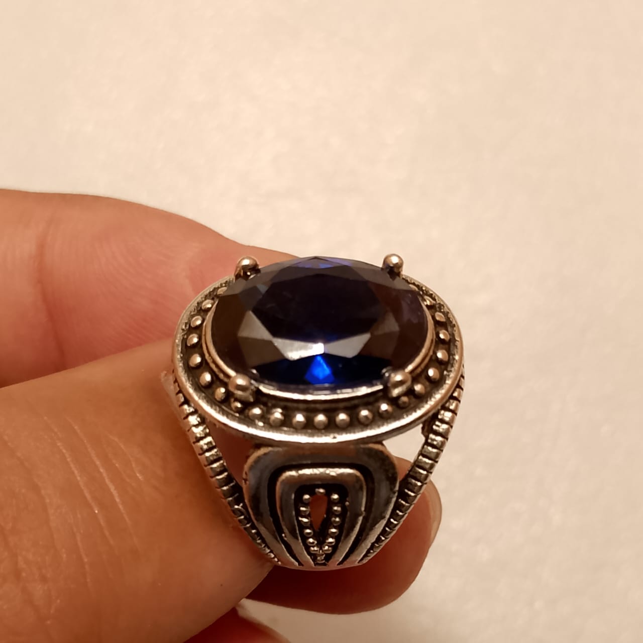 12 Carat Neelam Ring | Step Cut | Turkish Style Ring