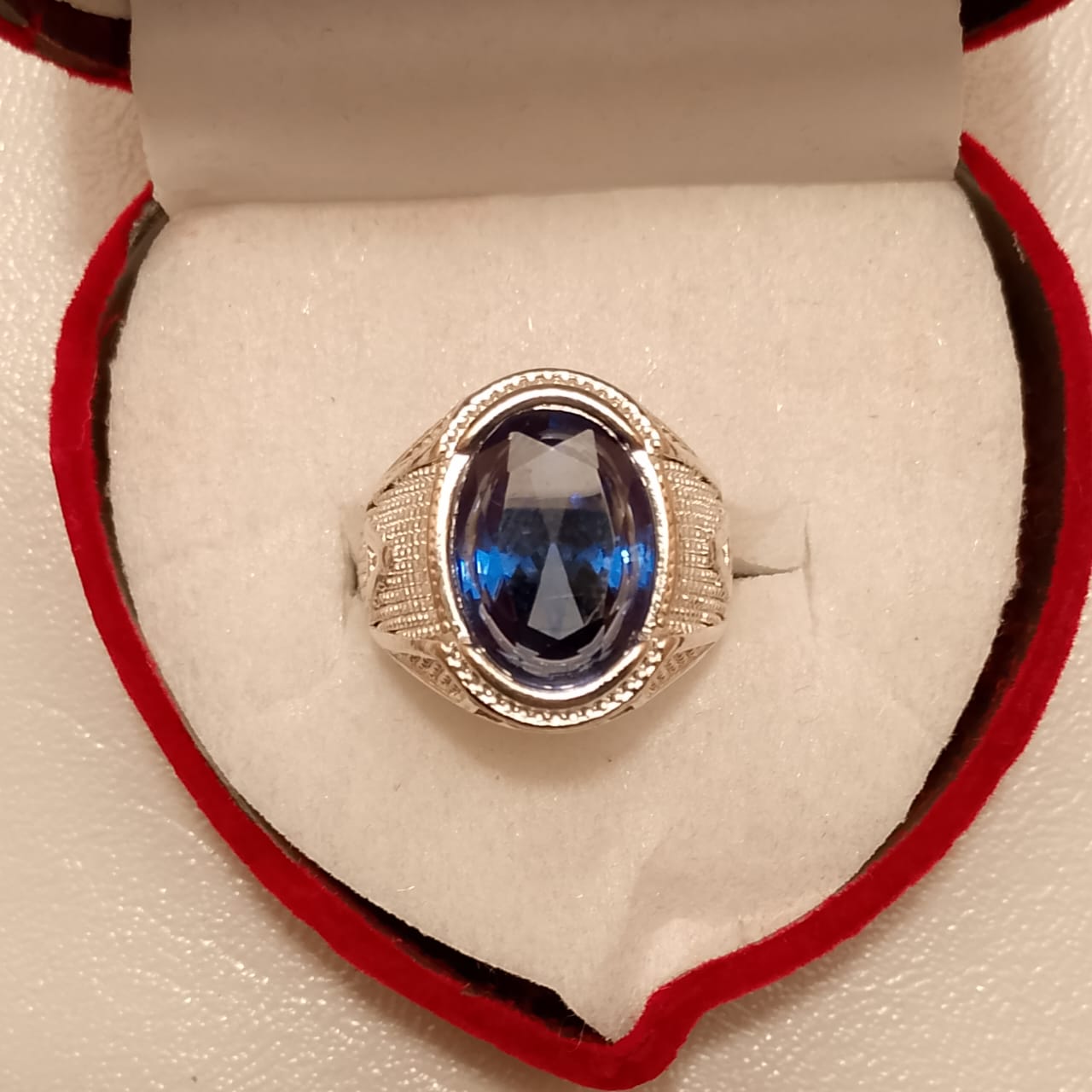10 Carat Neelam Ring | Step Cut | Italian Style Ring