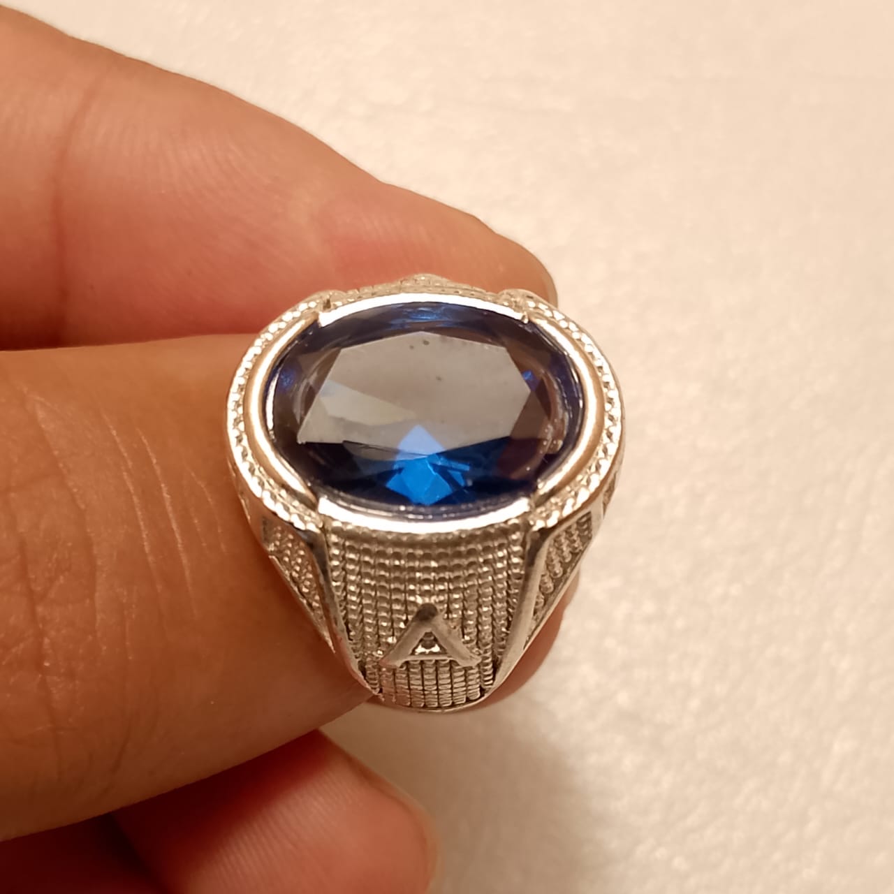 10 Carat Neelam Ring | Step Cut | Italian Style Ring