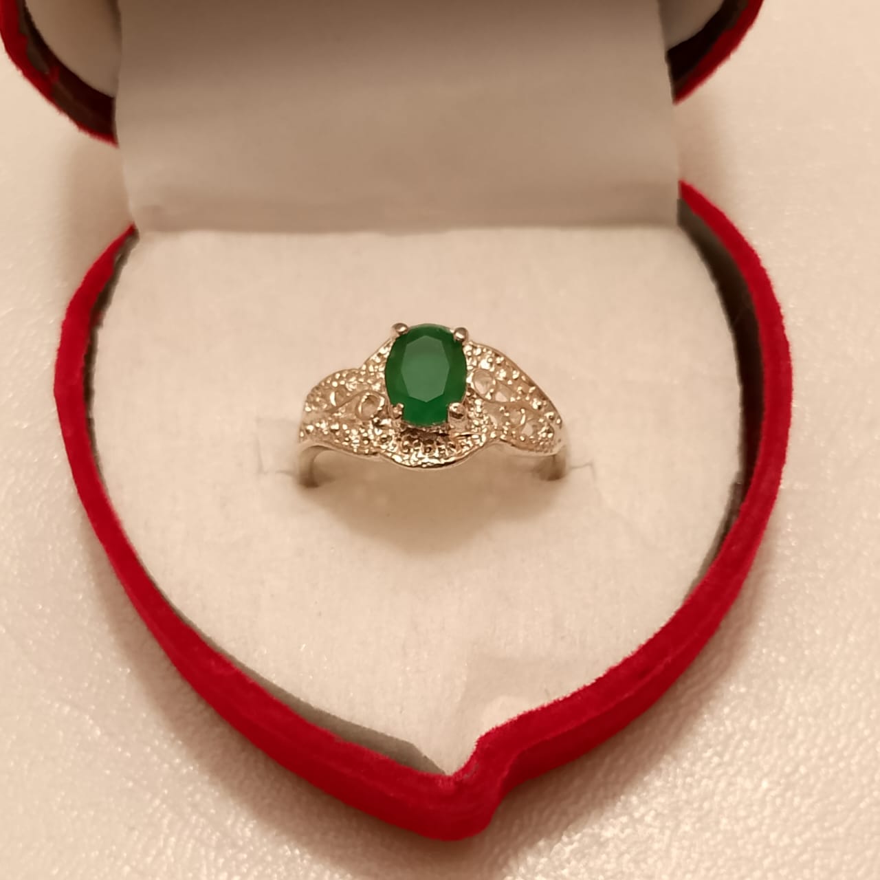 Emerald Female Ring | Step Cut Panna| CODE E-16