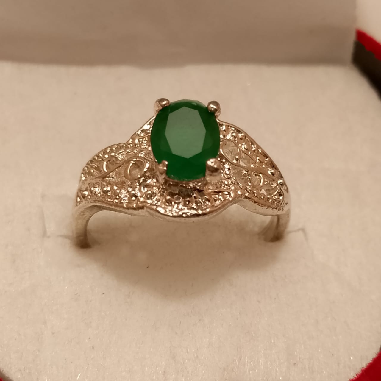 Emerald Female Ring | Step Cut Panna| CODE E-16