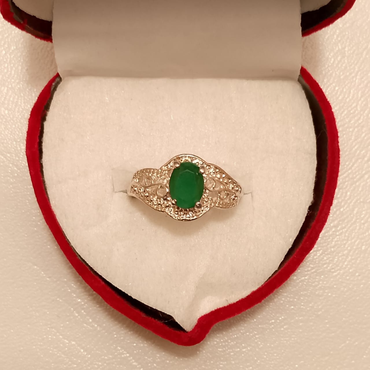 Emerald Female Ring | Step Cut Panna| CODE E-16