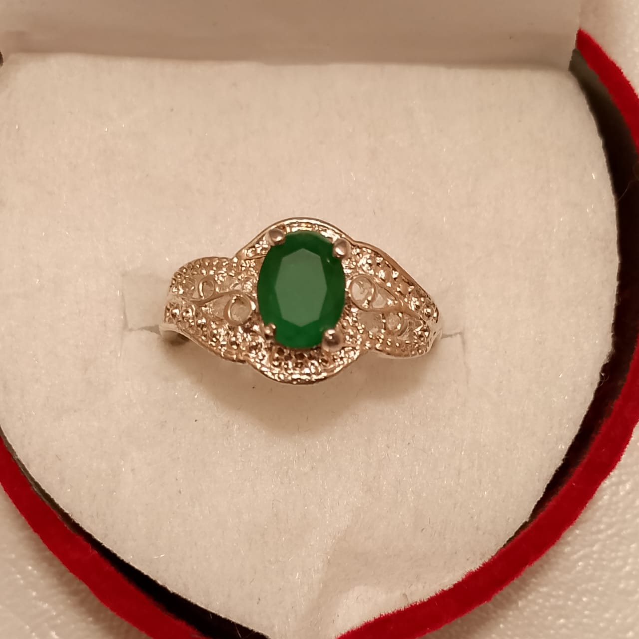 Emerald Female Ring | Step Cut Panna| CODE E-16