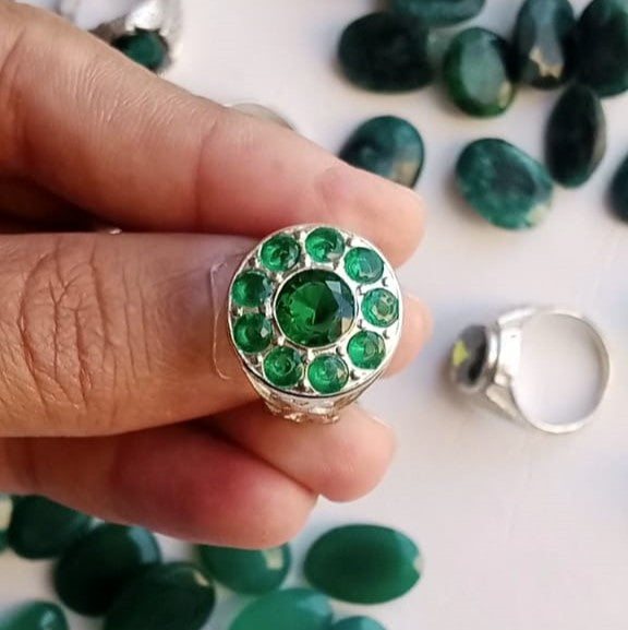 Multiple Stone Emerald Ring | Step Cut Zamrud Panna | Italian Style Ring