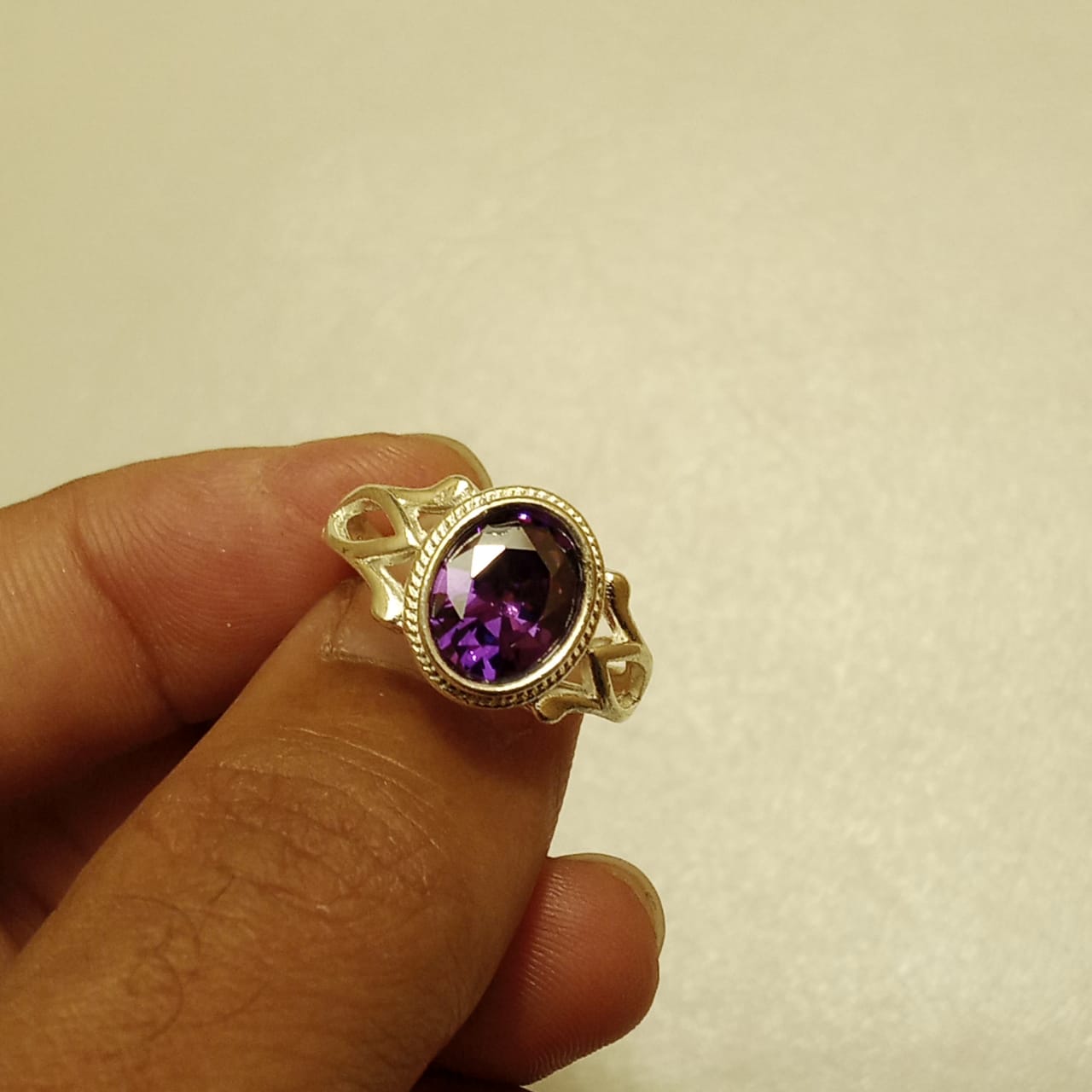 7 Carat Neelam Ring | Step Cut | Turkish Style Ring