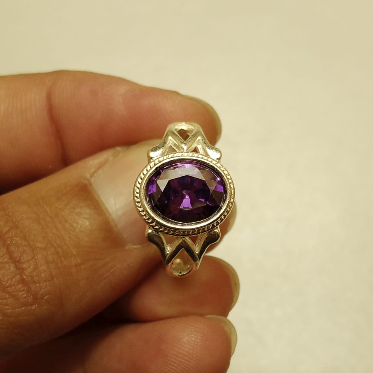 7 Carat Neelam Ring | Step Cut | Turkish Style Ring