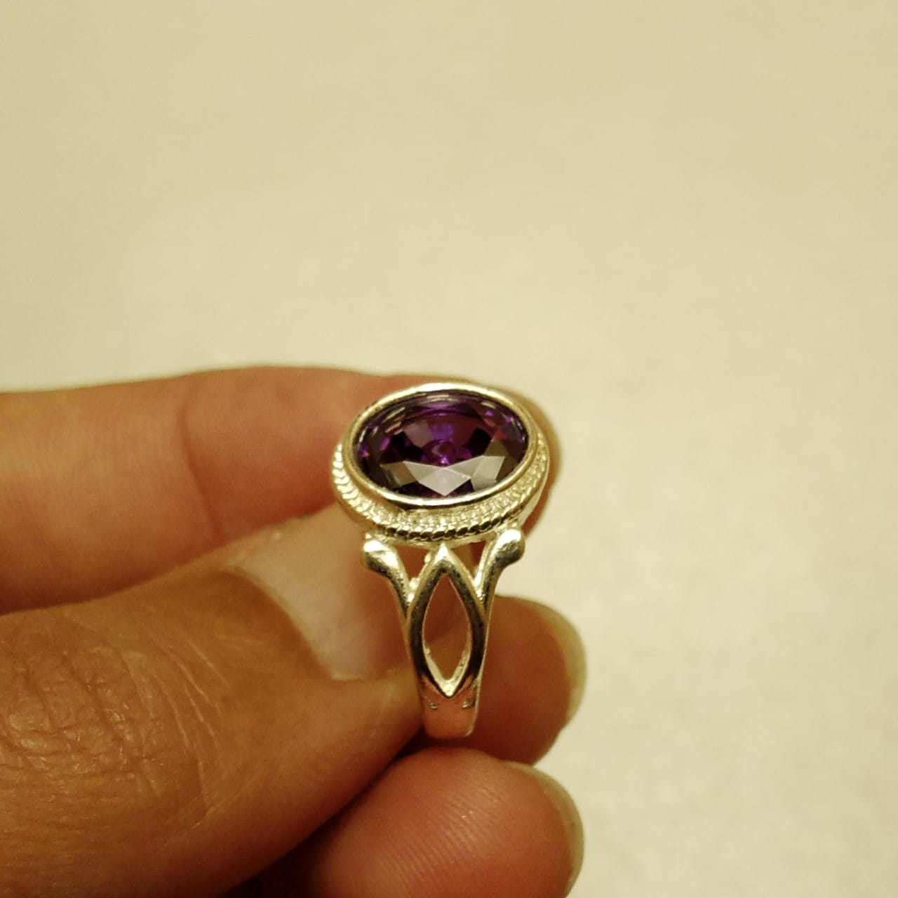 7 Carat Neelam Ring | Step Cut | Turkish Style Ring