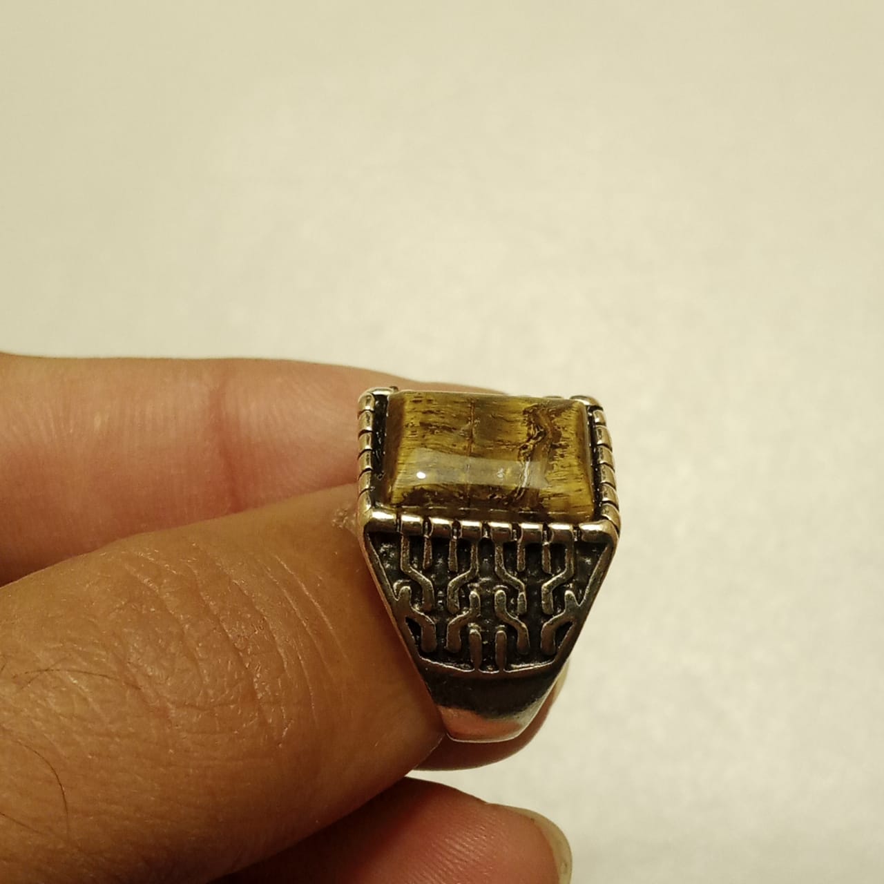 12 Carats Tiger Eye Ring | Cabochon Cut | Turkish Style